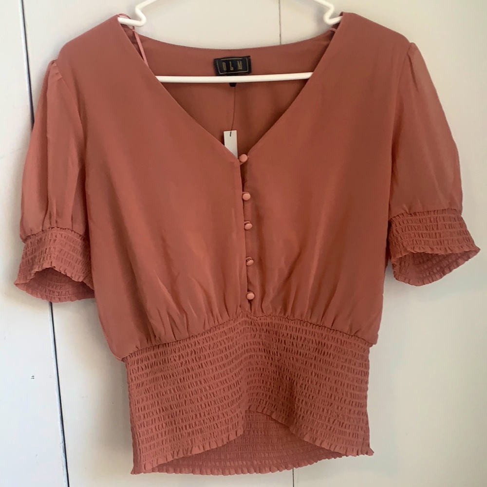 Francesca’s Pink Short sleeve Blouse